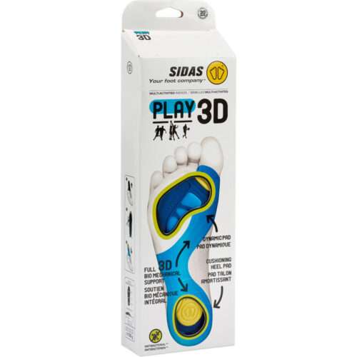 TALLATOED SPORTIMISEKS Sidas 3D play; MULTI SPORT; Parem tõukejõud; Kannapehmendus; 2tk karbis; Igale spordialale
