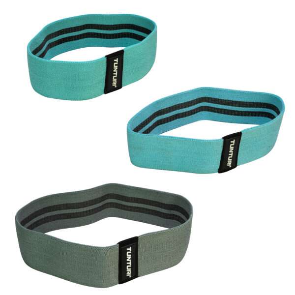TEKSTIILIST VÕIMLEMISKUMMIDE KOMPLEKT Tunturi Textile Resistance Booty Band Set. 3TK – pilt 2