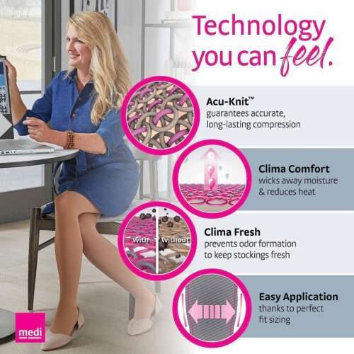 KOMPRESSIOONSUKAD Medi Duomed CCL 2 (avatud pöiaosaga). Meestele. Naistele. Beež