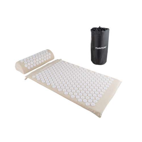 PUNKTMASSAAŽI matt ja padi Tunturi Acupressure Mat And Pillow, Beige – valu ja stressi leevendus