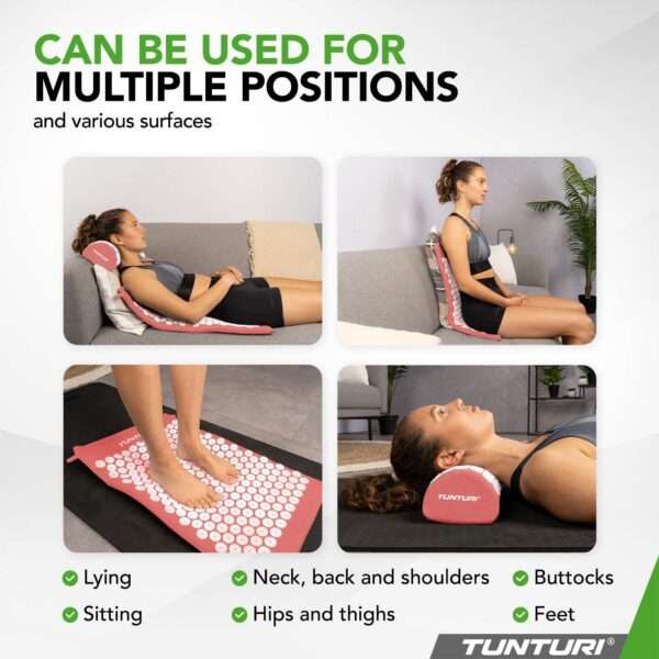 PUNKTMASSAAŽI matt ja padi Tunturi Acupressure Mat And Pillow, Roosa– valu ja stressi leevendus — изображение 5