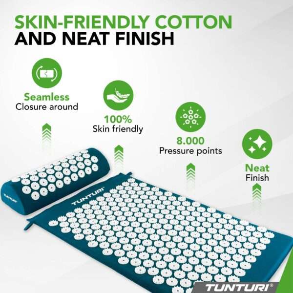 PUNKTMASSAAŽI matt ja padi Tunturi Acupressure Mat And Pillow, Sinine – valu ja stressi leevendus – pilt 2