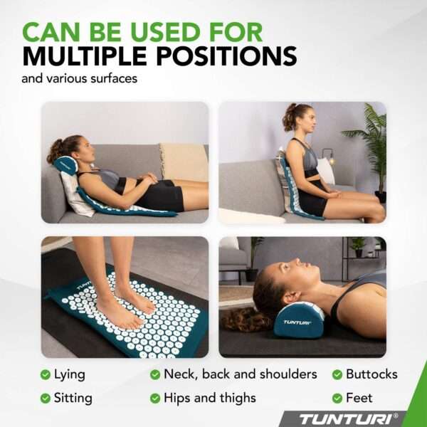 PUNKTMASSAAŽI matt ja padi Tunturi Acupressure Mat And Pillow, Sinine – valu ja stressi leevendus – pilt 6