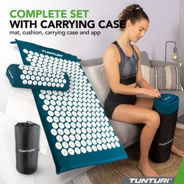 PUNKTMASSAAŽI matt ja padi Tunturi Acupressure Mat And Pillow, Sinine – valu ja stressi leevendus – pilt 7