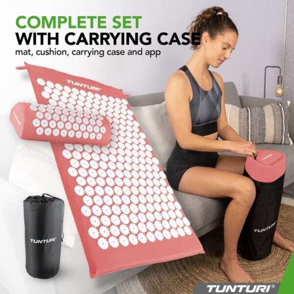 PUNKTMASSAAŽI matt ja padi Tunturi Acupressure Mat And Pillow, Roosa– valu ja stressi leevendus — изображение 2