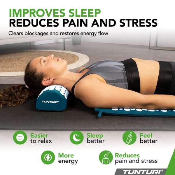 PUNKTMASSAAŽI matt ja padi Tunturi Acupressure Mat And Pillow, Sinine – valu ja stressi leevendus – pilt 4