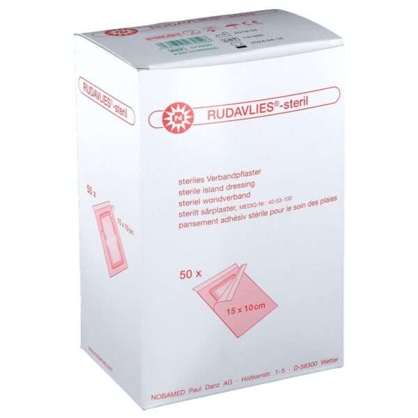 Steriilsed plaastrid haavapadjaga RUDAVLIES®-steril 15 x 10 cm, N1